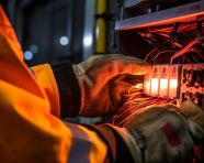 Machinery control panel in focus, industrial machinery stock images ai, midjourney prompt ideas