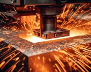 Laser cutting metal: a close-up, industrial machinery stock images ai, midjourney prompt ideas