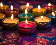 Beautiful diwali lights and candles, diwali festival stock image, diwali festival ai prompt