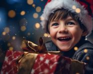 Happy kids opening christmas presents, christmas stock image ai, christmas stock photos ai