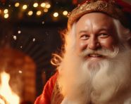 Santas glowing beard, christmas stock image ai, christmas stock photos ai