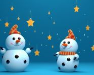 Happy snowmen celebrating christmas, christmas stock image ai, christmas stock photos ai
