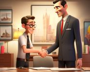 An investment banker shaking hands with a client after closing a deal, business and marketing stock photos