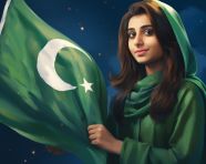 Pakistani man holding pakistani flag, pakistan independence day photos