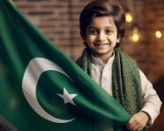 Pakistani man proudly holds flag of pakistan, pakistan independence day photos