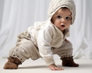 A born baby crawling down on a white background, ai baby prompt, baby ai art