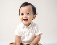 A toddler crawling on a bed, ai baby prompt, baby ai art