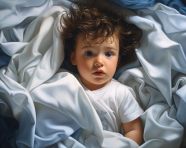 Newborn baby in cozy blanket, ai baby prompt, baby ai art