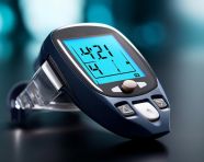 Diabetes patient testing blood glucose levels, diabetes concept