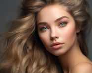 Healthy hair woman beautiful hairstyle beauty makeup closeup face, beautiful girl with long hair