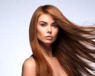 Beautiful brunette with long hair isolated on white, beautiful girl with long hair