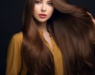 Beautiful hair woman long smooth brunette hairstyle, beautiful girl with long hair