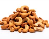 Hite background with cashews, cashew image