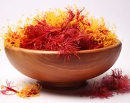 Saffron threads on white, saffron flower image