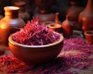 Saffron from the pot, saffron flower image