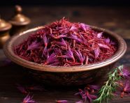Saffron crocus flowers in a bowl, saffron flower image
