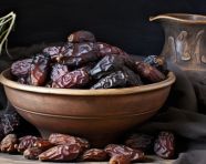 Bowl of dates for a healthy treat, sweet dates image