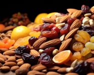 A pile of healthy snacks, dry fruits mix image