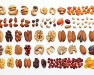 Nuts of the world on white background, dry fruits mix image