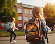 Young student excited to start her new school year, back to school stock images ai, back to school ai prompts