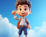 3d cartoon boy solving math problem in class, back to school stock images ai, back to school ai prompts