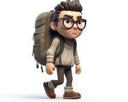 A photo of a character with glasses, back to school stock images ai, back to school ai prompts