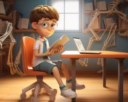 Young student reads book, back to school stock images ai, back to school ai prompts