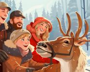 A family of four bundled up in warm coats and hats, christmas stock image ai, christmas stock photos ai