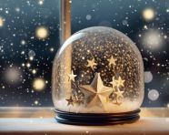 Dreamy snow globe scene, christmas stock image ai, christmas stock photos ai