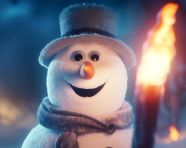 A close-up of a snowman, christmas stock image ai, christmas stock photos ai