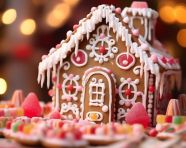 A gingerbread house's many layers, christmas stock image ai, christmas stock photos ai
