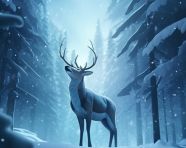 Winter forest deer with christmas spirit, christmas stock image ai, christmas stock photos ai