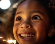 Curious girl explores a new place, christmas stock image ai, christmas stock photos ai