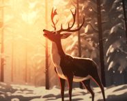 Deer grazing in a meadow, christmas stock image ai, christmas stock photos ai