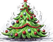 Christmas tree drawing for desktop background, christmas stock image ai, christmas stock photos ai