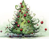 Cute hand-drawn christmas tree, christmas stock image ai, christmas stock photos ai