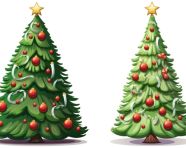 Christmas tree with decorations on it is sitting on a white background, christmas stock image ai, christmas stock photos ai