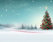 Christmas tree on ski slope in a snowy landscape, christmas stock image ai, christmas stock photos ai