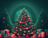Peaceful christmas landscape, christmas stock image ai, christmas stock photos ai