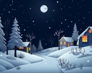A snowy winter scene with snow trees and house , christmas stock image ai, christmas stock photos ai