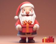 3d animated santa claus holding an empty, christmas stock image ai, christmas stock photos ai
