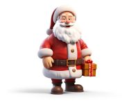 Santa claus holds sign with present, christmas stock image ai, christmas stock photos ai