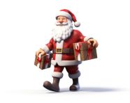 3d santa claus with gift sign, christmas stock image ai, christmas stock photos ai