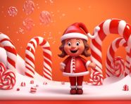 Cheerful santa claus 3d character isolated, christmas stock image ai, christmas stock photos ai