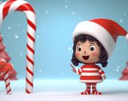 3d christmas kid building snowman illustration, christmas stock image ai, christmas stock photos ai