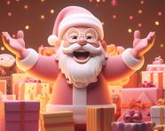3d model of santa claus in a winter wonderland, christmas stock image ai, christmas stock photos ai