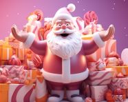 3d model of santa claus delivering presents, christmas stock image ai, christmas stock photos ai