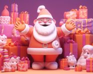 3d model of santa claus smiling for the camera, christmas stock image ai, christmas stock photos ai