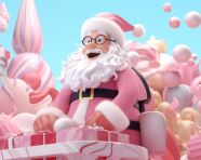 Santa claus holding presents up high, christmas stock image ai, christmas stock photos ai