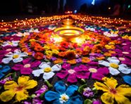 A photo of a rangoli, diwali festival stock image, diwali festival ai prompt